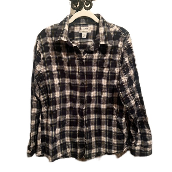 LL Bean blue tartan Relaxed fit size medium - Picture 5 of 5